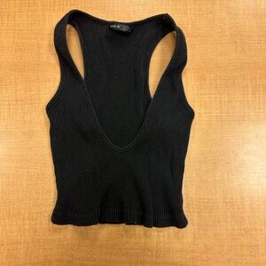 SHEIN Black Ribbed Tank Top